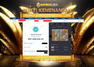 BUKTI KEMENANGAN MEMBER SATRIALIGA Rp. 1.495.000