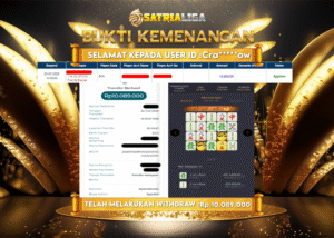 BUKTI KEMENANGAN MEMBER SATRIALIGA Rp 10.089.000
