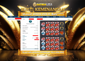 BUKTI KEMENANGAN MEMBER SATRIALIGA Rp. 2.800.000