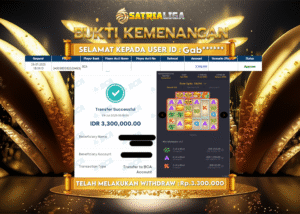 BUKTI KEMENANGAN MEMBER SATRIALIGA Rp. 3.300.000