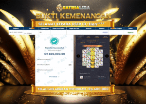 BUKTI KEMENANGAN MEMBER SATRIALIGA Rp. 600.000