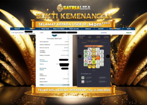 BUKTI KEMENANGAN MEMBER SATRIALIGA Rp.2.200.000