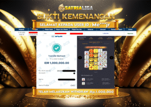 BUKTI KEMENANGAN MEMBER SATRIALIGA Rp. 1.000.000