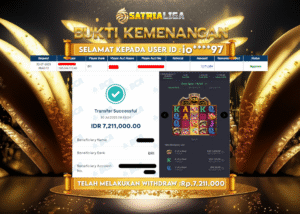 BUKTI KEMENANGAN MEMBER SATRIALIGA Rp. 7.211.000
