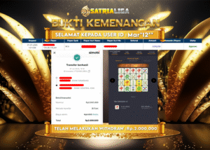 BUKTI KEMENANGAN MEMBER SATRIALIGA Rp. 2.000.000