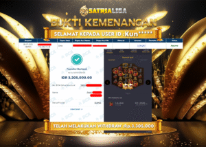 BUKTI KEMENANGAN MEMBER SATRIALIGA Rp. 3.305.000