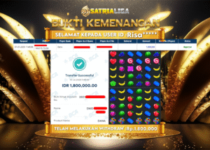 BUKTI KEMENANGAN MEMBER SATRIALIGA Rp. 1.800.000