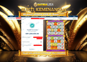 BUKTI KEMENANGAN MEMBER SATRIALIGA Rp. 1.200.000