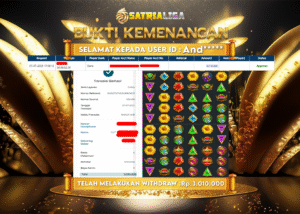 BUKTI KEMENANGAN MEMBER SATRIALIGA Rp. 3.010.000