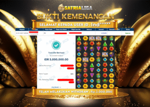 BUKTI KEMENANGAN MEMBER SATRIALIGA Rp. 3.000.000