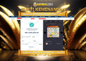 BUKTI KEMENANGAN MEMBER SATRIALIGA Rp. 1.000.000