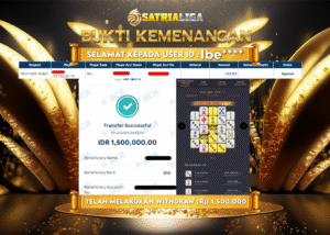 BUKTI KEMENANGAN MEMBER SATRIALIGA Rp. 2.800.000