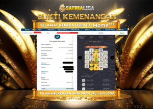 BUKTI KEMENANGAN MEMBER SATRIALIGA Rp.1.800.000
