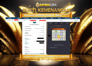 BUKTI KEMENANGAN MEMBER SATRIALIGA Rp.1.000.000