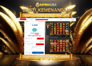 BUKTI KEMENANGAN MEMBER SATRIALIGA Rp. 1.050.000