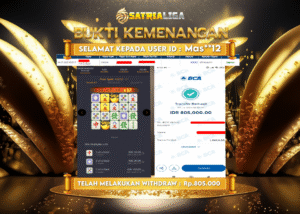 BUKTI KEMENANGAN MEMBER SATRIALIGA Rp. 805.000