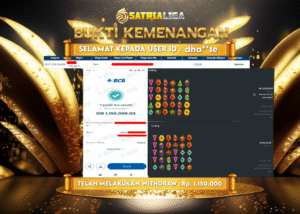 BUKTI KEMENANGAN MEMBER SATRIALIGA Rp. 1.150.000