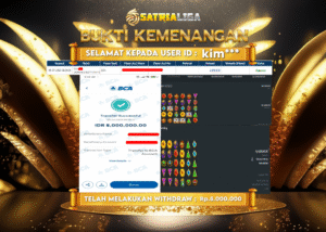 BUKTI KEMENANGAN MEMBER SATRIALIGA Rp. 8.000.000