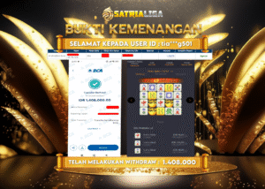 BUKTI KEMENANGAN MEMBER SATRIALIGA Rp. 1.408.000