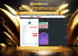 BUKTI KEMENANGAN MEMBER SATRIALIGA Rp.800.000
