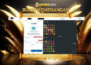 BUKTI KEMENANGAN MEMBER SATRIALIGA Rp. 5.400.000