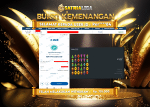 BUKTI KEMENANGAN MEMBER SATRIALIGA Rp 701.000