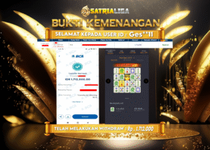 BUKTI KEMENANGAN MEMBER SATRIALIGA Rp. 1.712.000