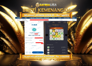 BUKTI KEMENANGAN MEMBER SATRIALIGA Rp. 1.100.000