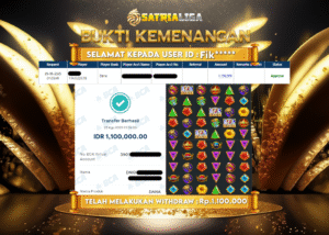 BUKTI KEMENANGAN MEMBER SATRIALIGA Rp.1.100.000