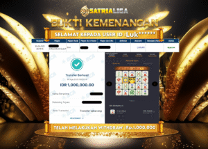BUKTI KEMENANGAN MEMBER SATRIALIGA Rp.1.000.000