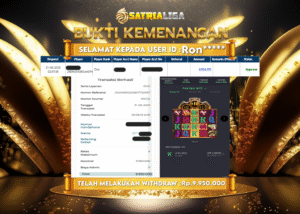 BUKTI KEMENANGAN MEMBER SATRIALIGA Rp.9.950.000