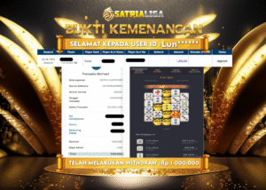 BUKTI KEMENANGAN MEMBER SATRIALIGA Rp.1.000.000