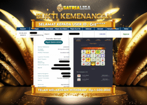 BUKTI KEMENANGAN MEMBER SATRIALIGA Rp.1.500.000