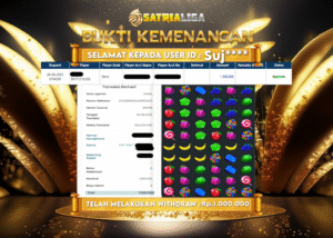 BUKTI KEMENANGAN MEMBER SATRIALIGA Rp.1.000.000