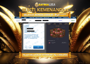 BUKTI KEMENANGAN MEMBER SATRIALIGA Rp.1.000.000