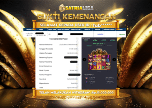 BUKTI KEMENANGAN MEMBER SATRIALIGA Rp.15.000.000