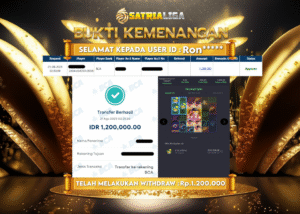 BUKTI KEMENANGAN MEMBER SATRIALIGA Rp.1.200.000