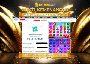 BUKTI KEMENANGAN MEMBER SATRIALIGA Rp. 4.000.000