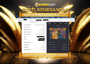 BUKTI KEMENANGAN MEMBER SATRIALIGA Rp.1.800.000