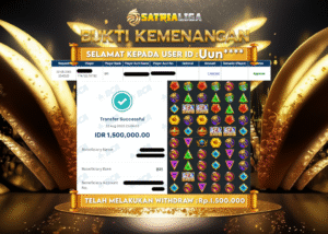 BUKTI KEMENANGAN MEMBER SATRIALIGA Rp.1.500.000