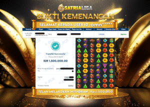 BUKTI KEMENANGAN MEMBER SATRIALIGA Rp.1.500.000