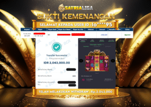BUKTI KEMENANGAN MEMBER SATRIALIGA Rp.2.043.000