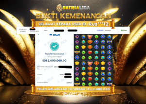BUKTI KEMENANGAN MEMBER SATRIALIGA Rp.2.000.000