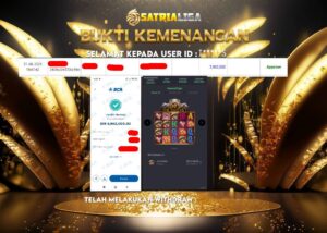 BUKTI KEMENANGAN MEMBER SATRIALIGA Rp 5.962.000