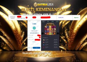 BUKTI KEMENANGAN MEMBER SATRIALIGA Rp.12.645.000