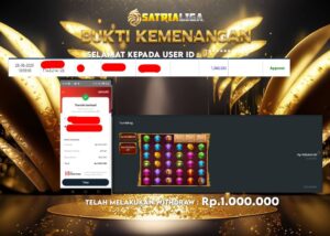 BUKTI KEMENANGAN MEMBER SATRIALIGA Rp.1.000.000