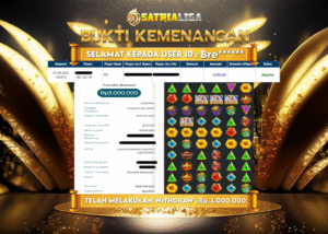 BUKTI KEMENANGAN MEMBER SATRIALIGA Rp 3.000.000