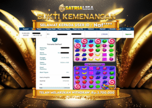 BUKTI KEMENANGAN MEMBER SATRIALIGA Rp 3.700.000