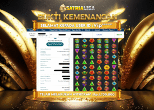 BUKTI KEMENANGAN MEMBER SATRIALIGA Rp 1.700.000