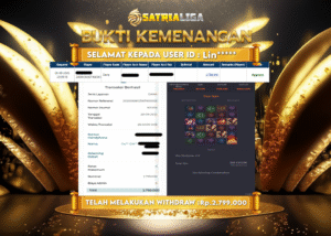 BUKTI KEMENANGAN MEMBER SATRIALIGA Rp.2.799.000